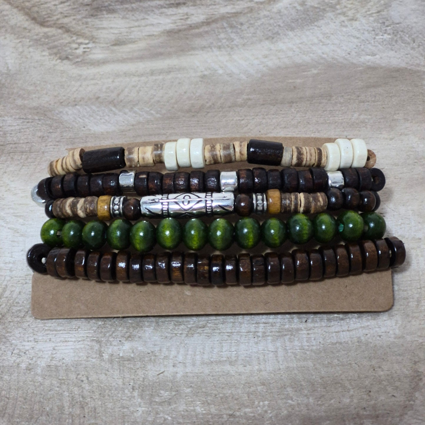 Forest Nomad Bracelet Set – Earthy Greens & Laid-Back Vibes