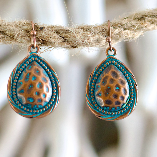 Boho Textured Teardrop Earrings – Earthy & Elegant