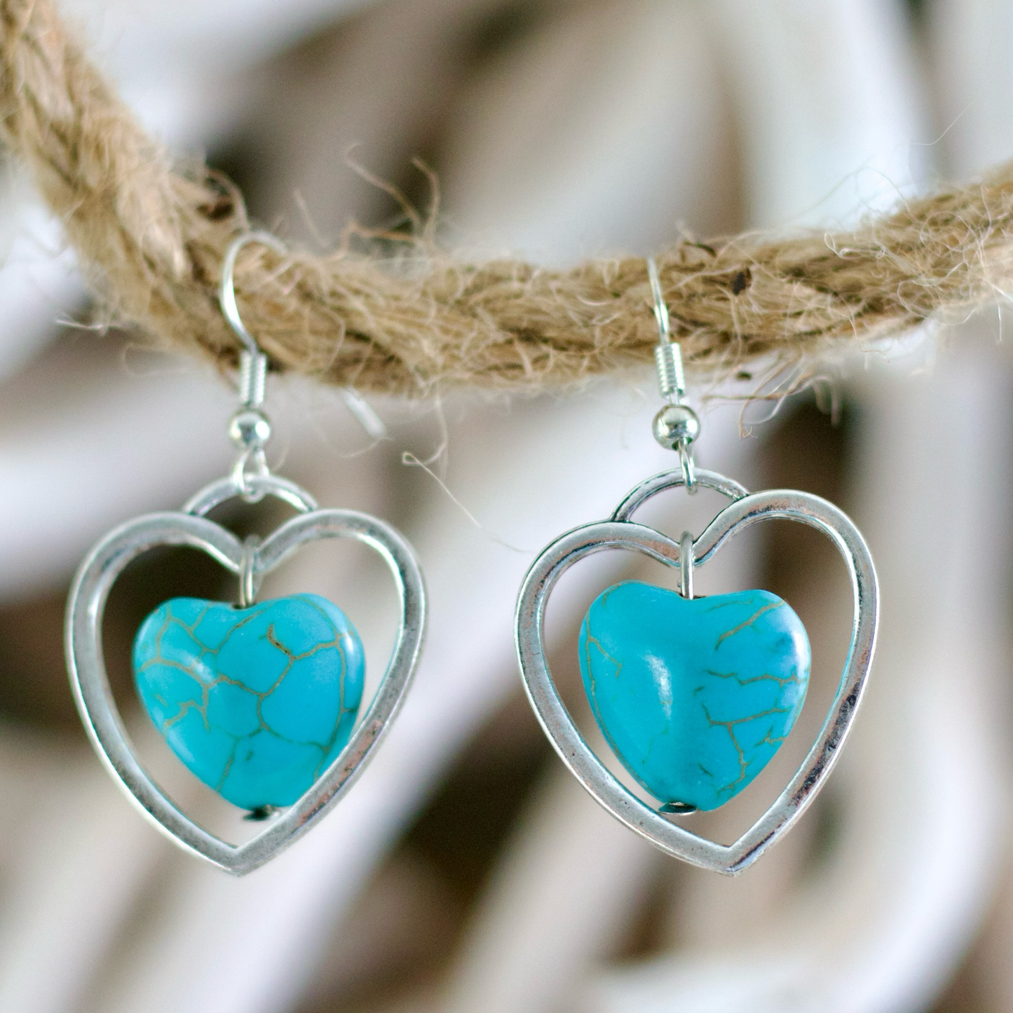 Heart of Turquoise Earrings – Love & Serenity