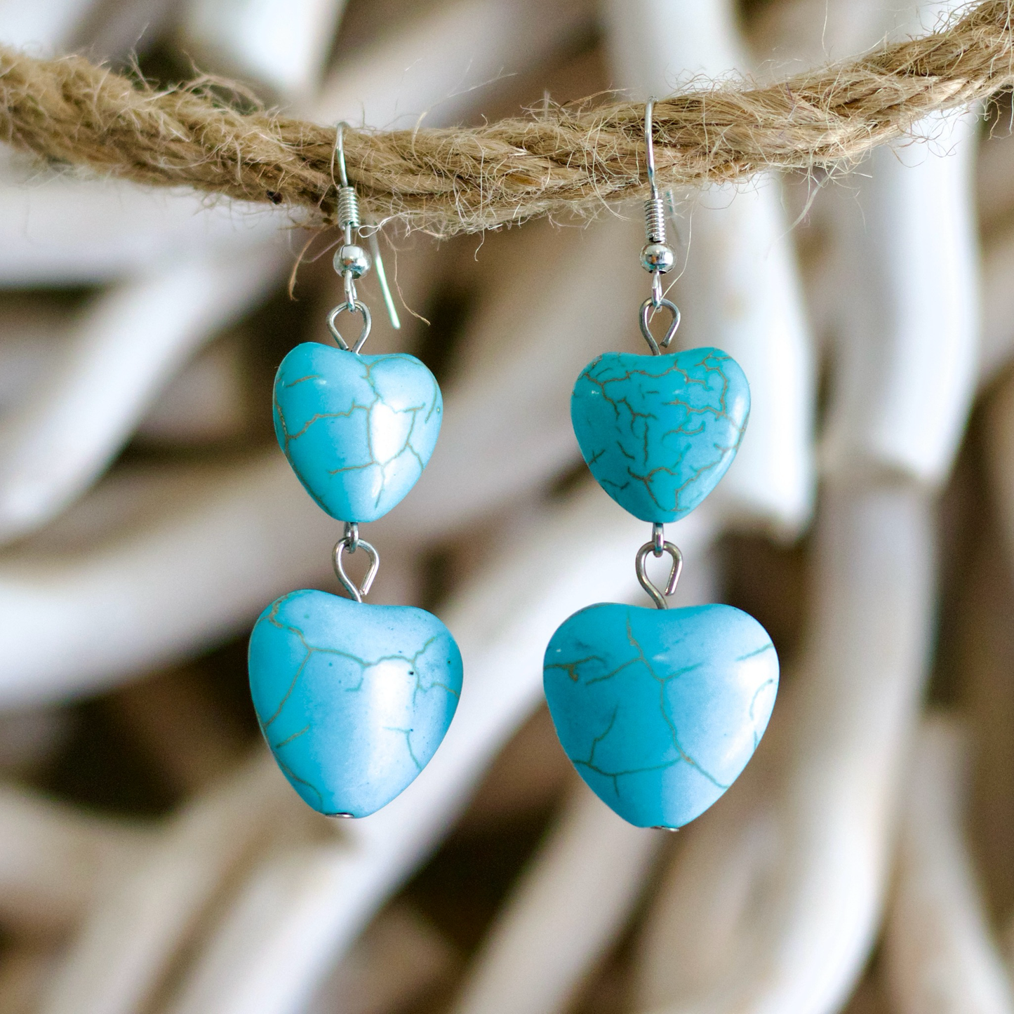 Turquoise Double Drop Earrings – Simply Elegant