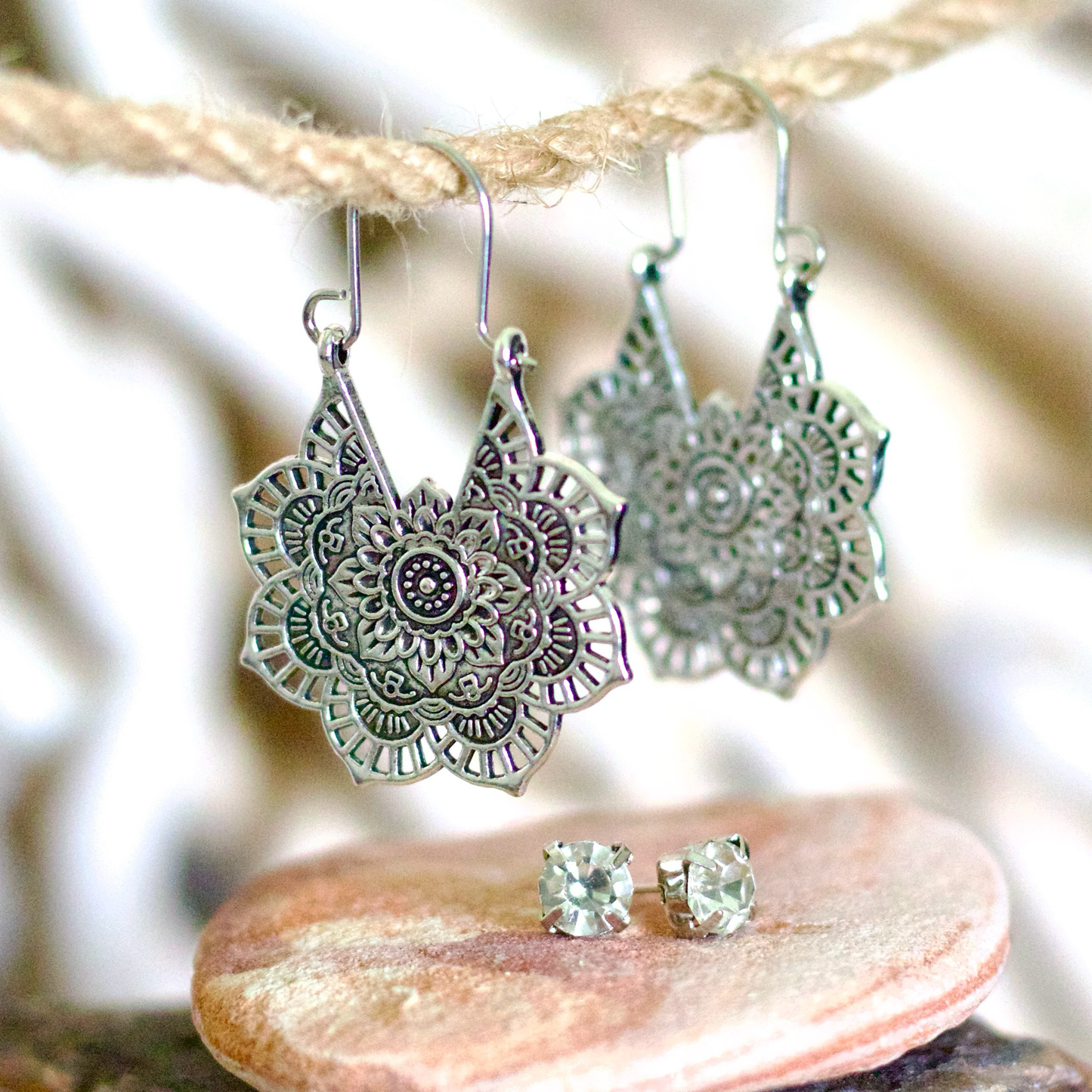 Mandala Filigree Earring Set – Boho Charm & Intricate Design