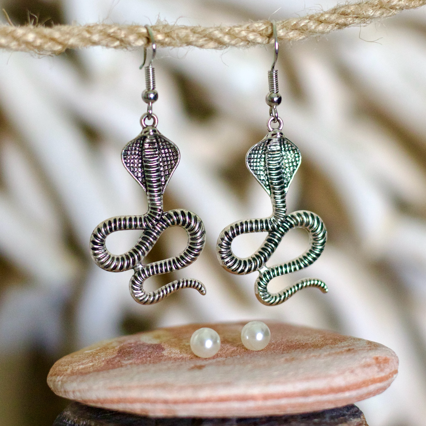 Serpentine Allure Earring & Stud Set – Bold and Mystical