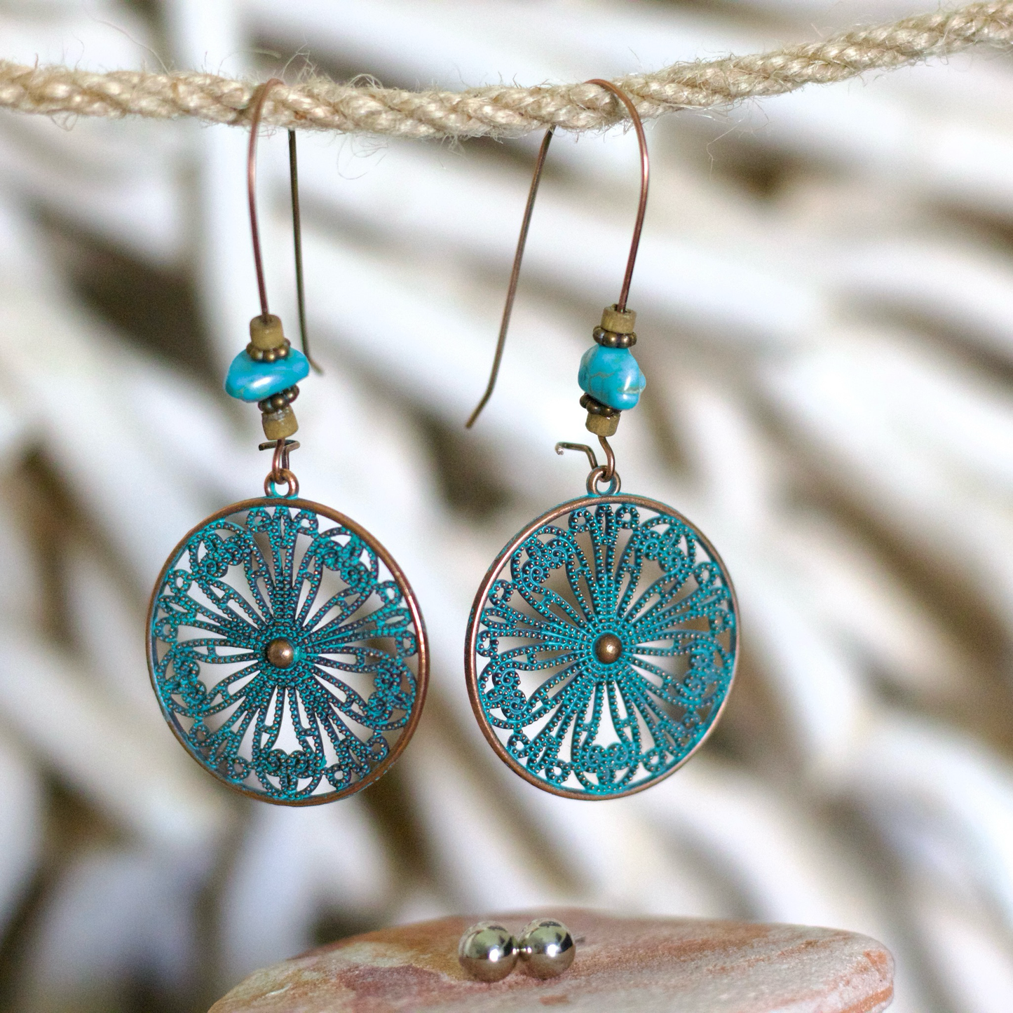Floral Mandala Earring Set – Boho Elegance & Vibrant Detail