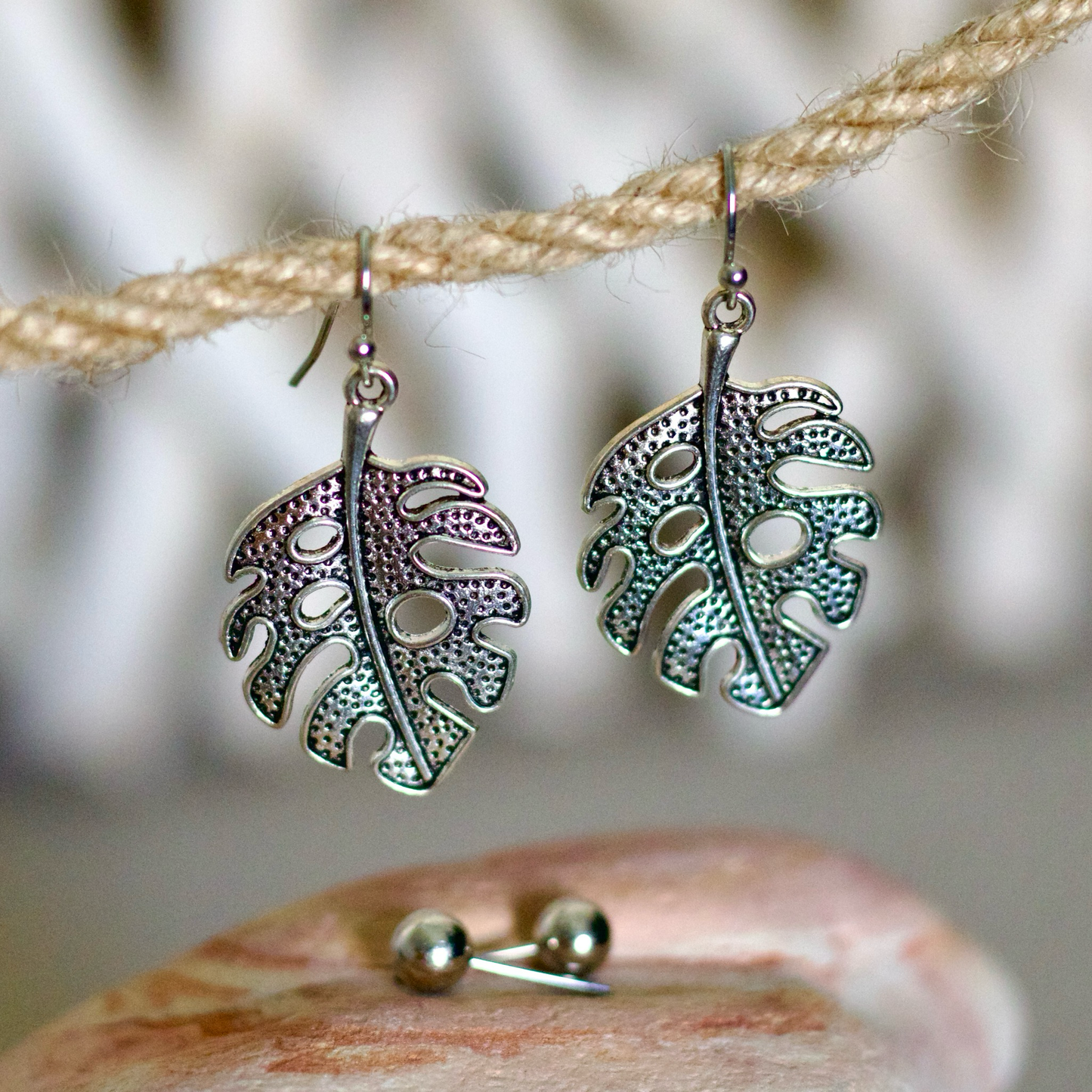 Tropical Leaf Earrings & Studs Set – Vibrant & Nature-Inspired