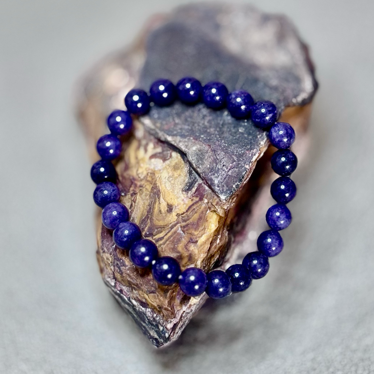 Deep Purple Lapis Lazuli Beaded Bracelet