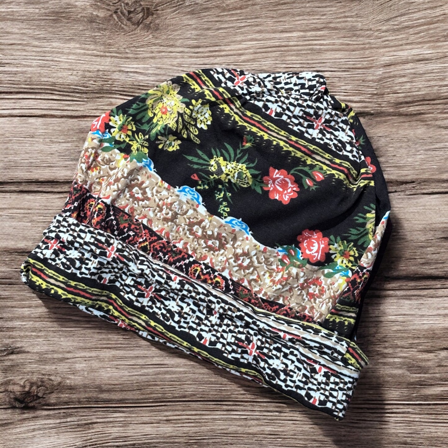 Midnight Bloom Boho Beanie – Wild & Earthy
