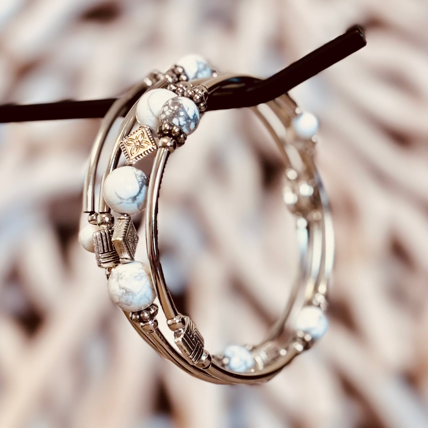 Ivory Moonstone Bangle Set - Elegant & Timeless