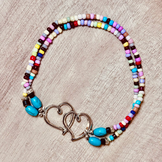 Colourful Heart Anklet – Playful & Heartfelt