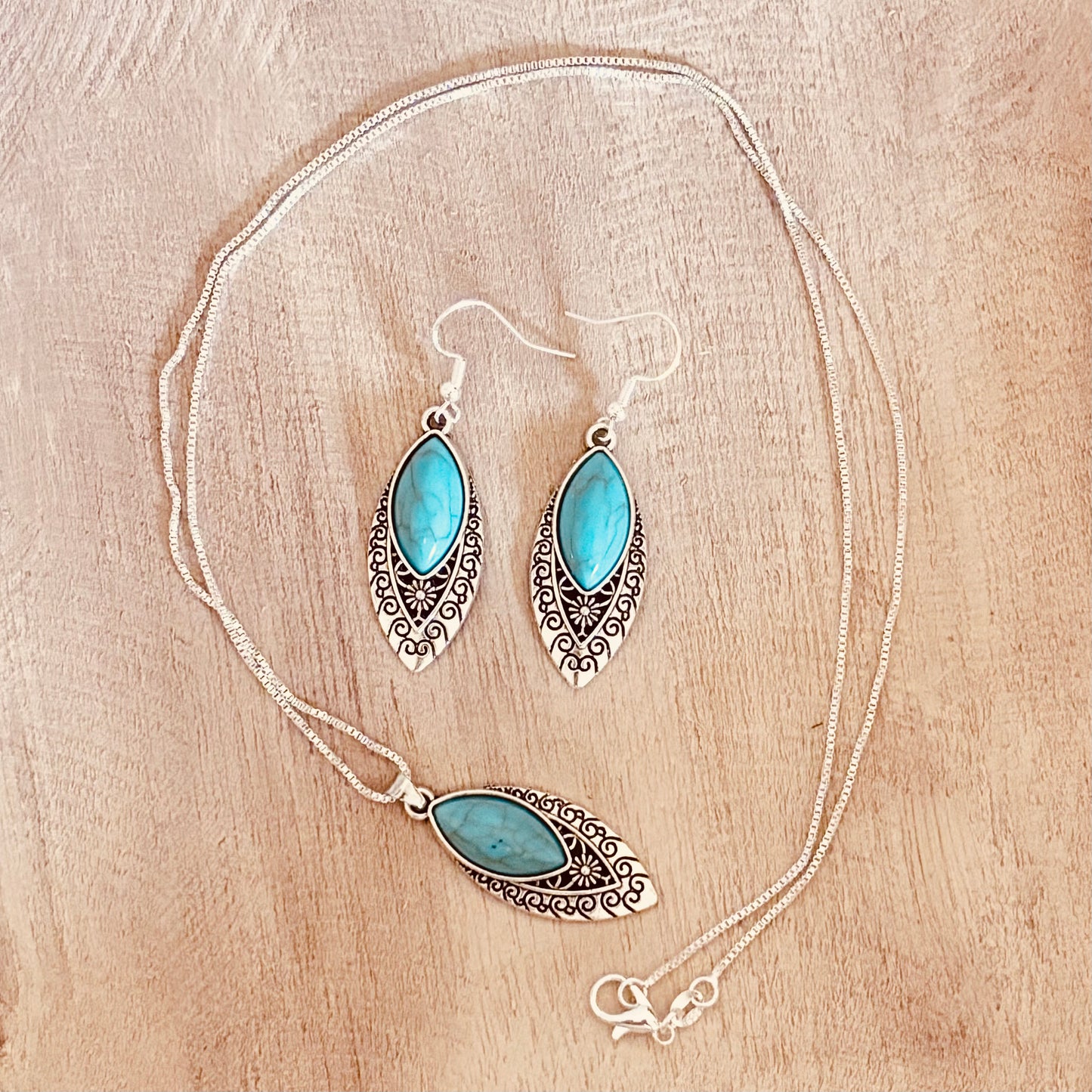 Serene Turquoise Marquise Set – Timeless & Elegant