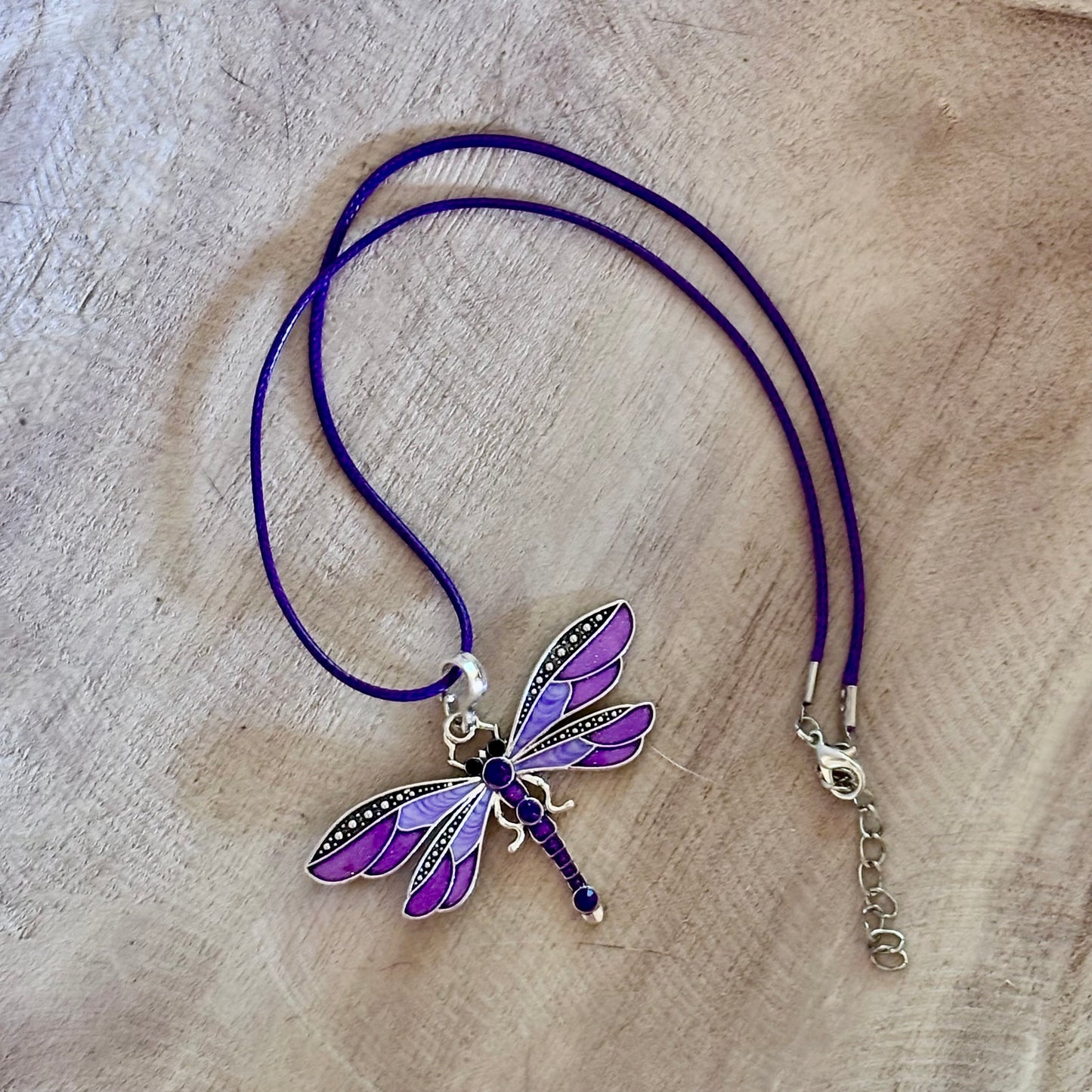 Purple Sky Dragonfly Pendant – Whimsy with Wings