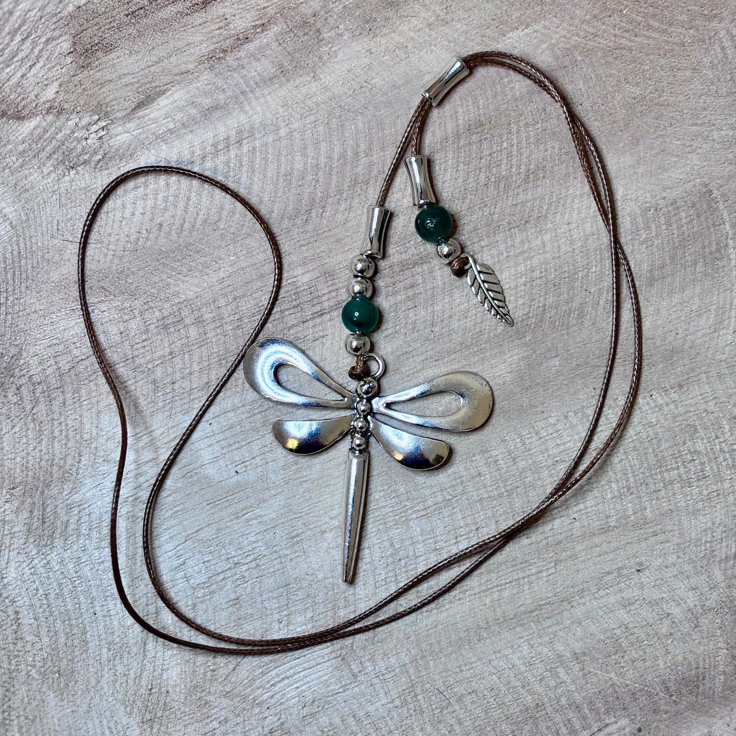Silver Drift Dragonfly Necklace – Cool Metal Meets Earthy Calm