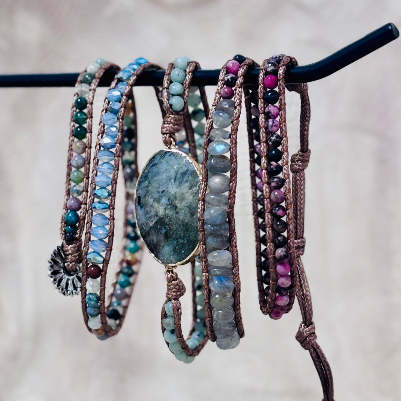 Labradorite Harmony Wrap Bracelet – Natural & Earthy