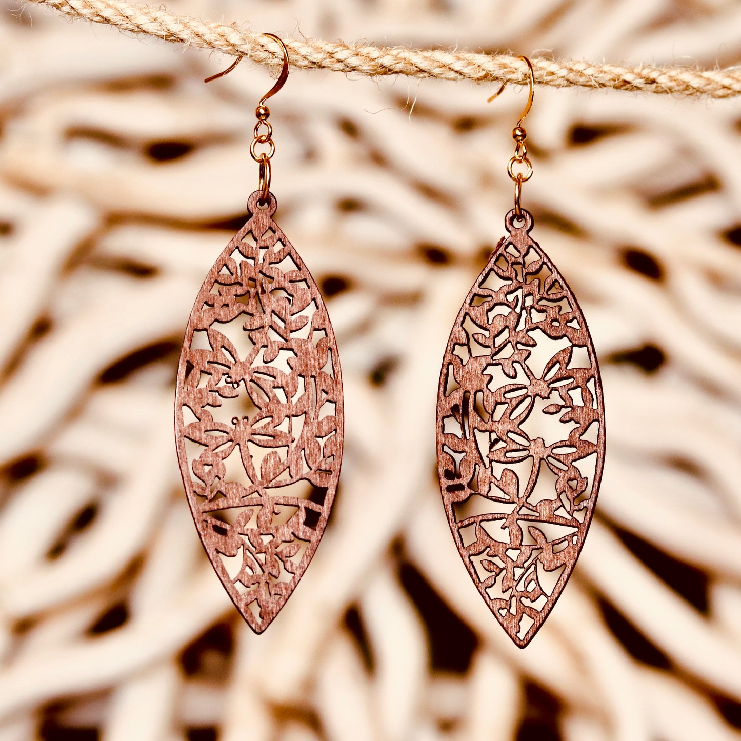 Dragonfly Wooden Earrings – Delicate & Airy