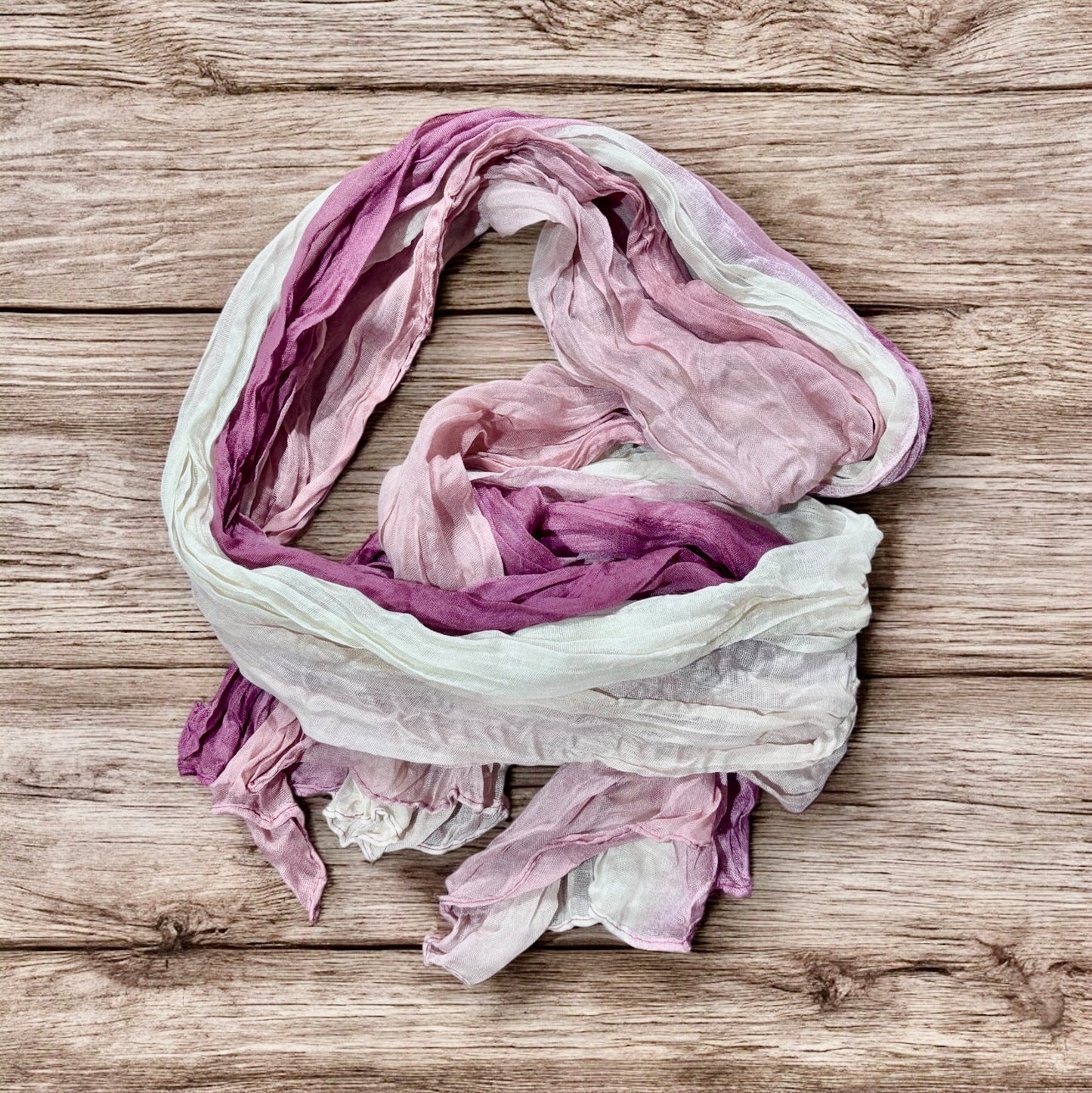 Rose Mist Crinkle Scarf – Soft & Airy