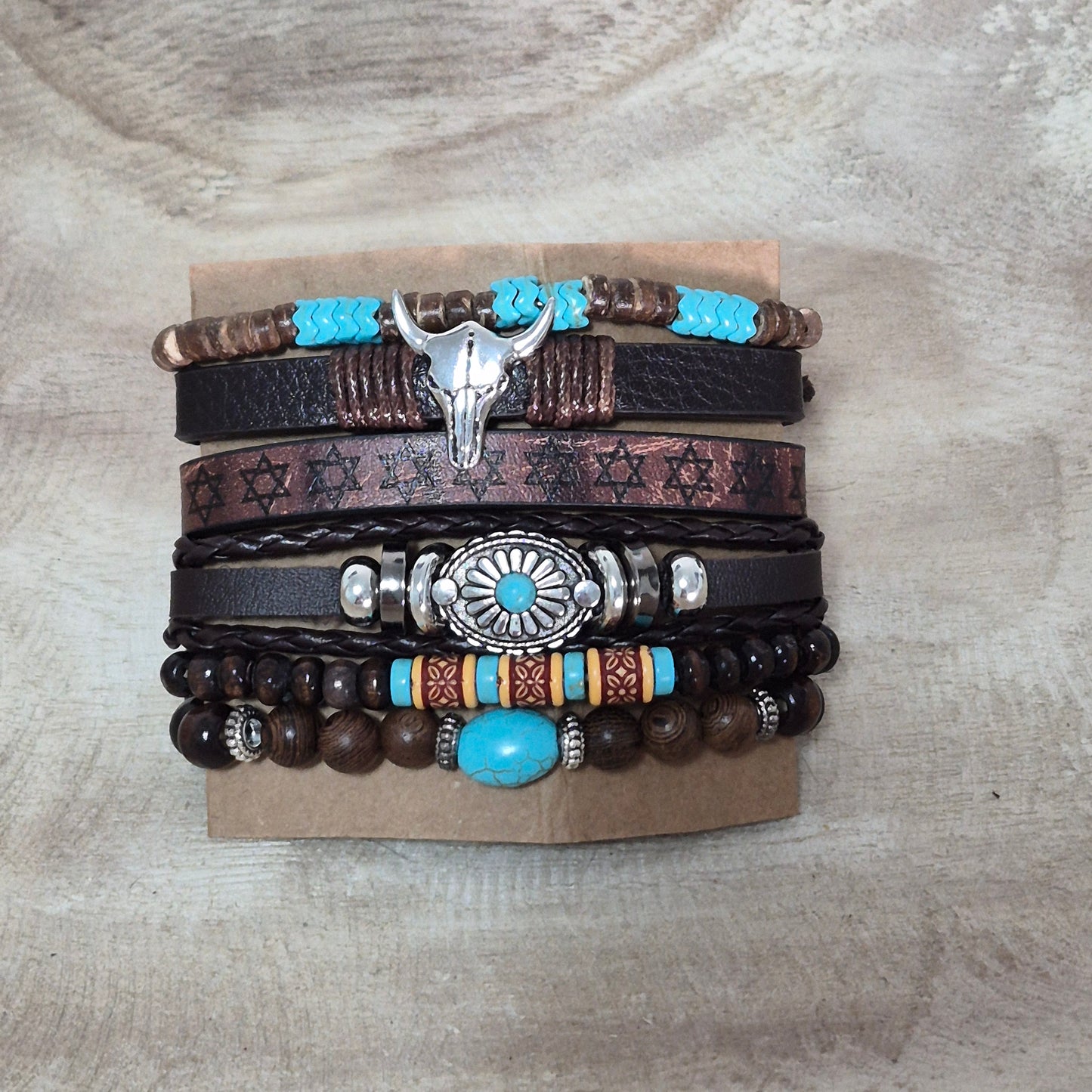 Desert Nomad Bracelet Set – Rustic, Tribal & Road-Ready
