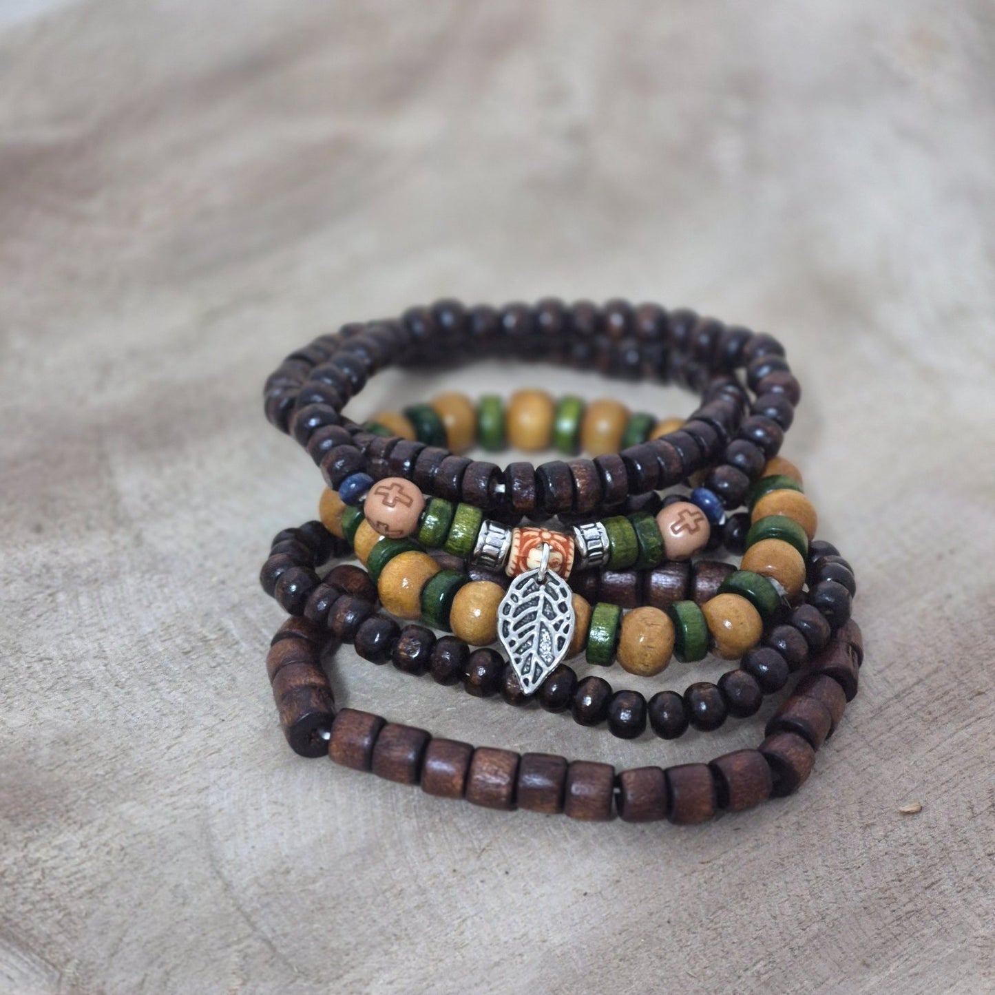 Earthy Woodland Stack Bracelet Set
