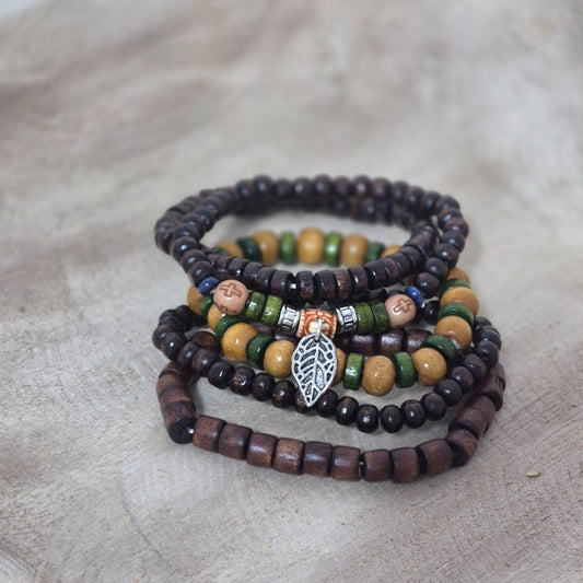 Earthy Woodland Stack Bracelet Set