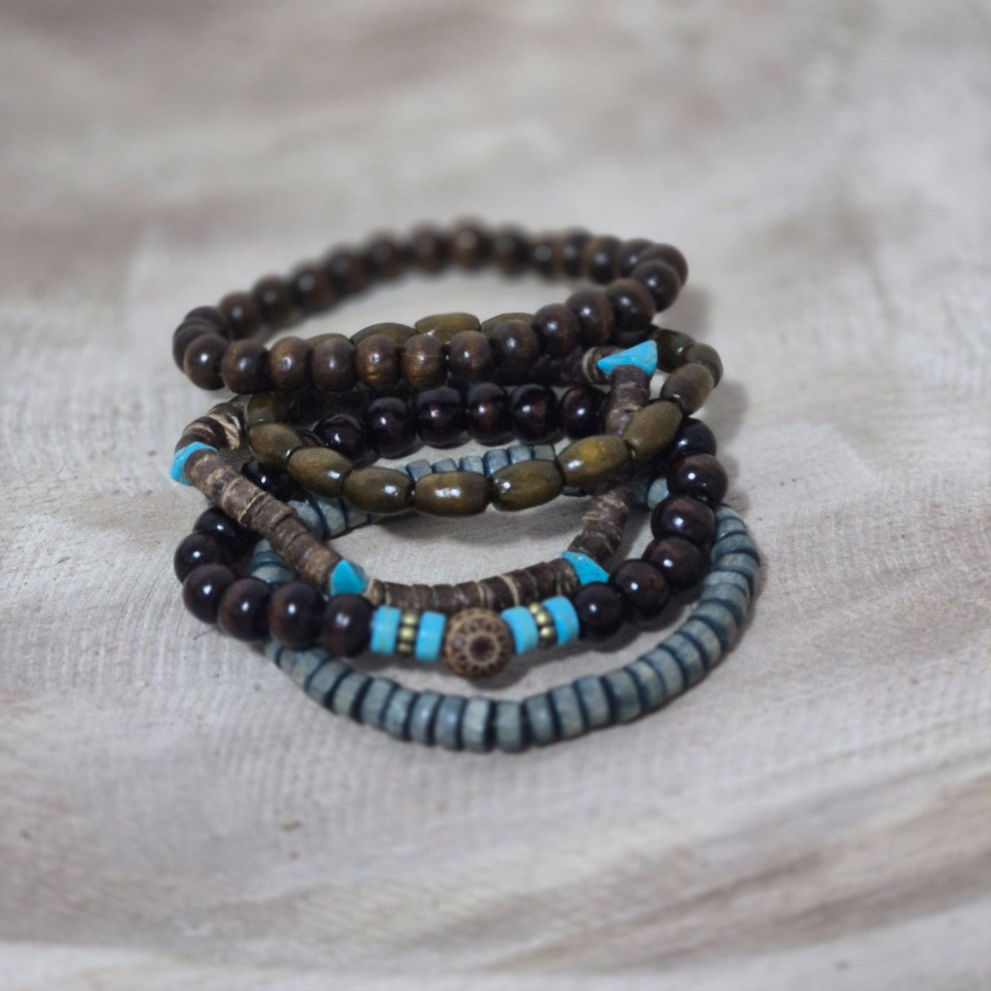 Bohemian Earth Tones Stacked Bracelet Set