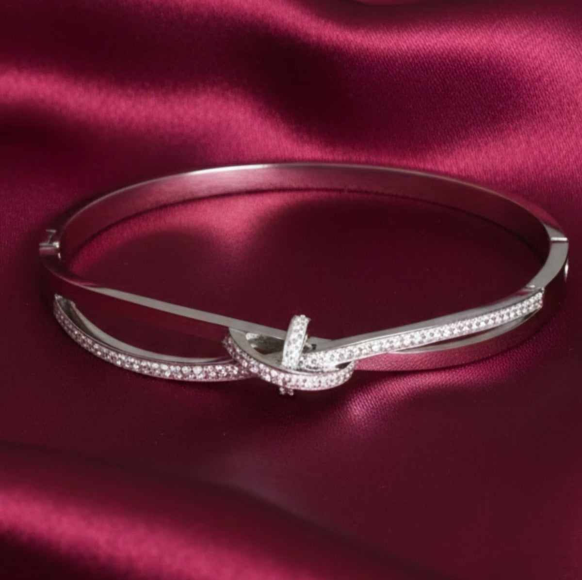 Diamond Knot Bangle Bracelet