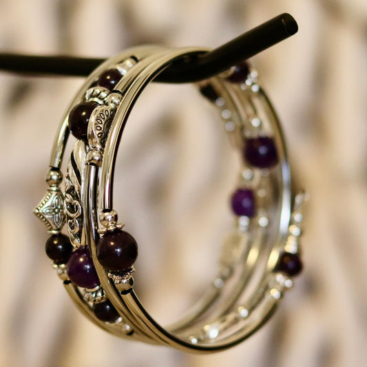 Amethyst Layered Bracelet – Elegant & Spiritual