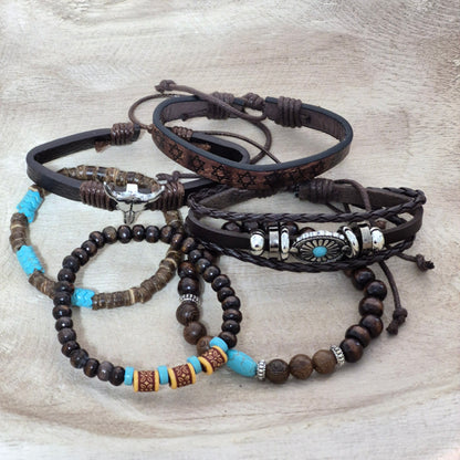 Desert Nomad Bracelet Set – Rustic, Tribal & Road-Ready