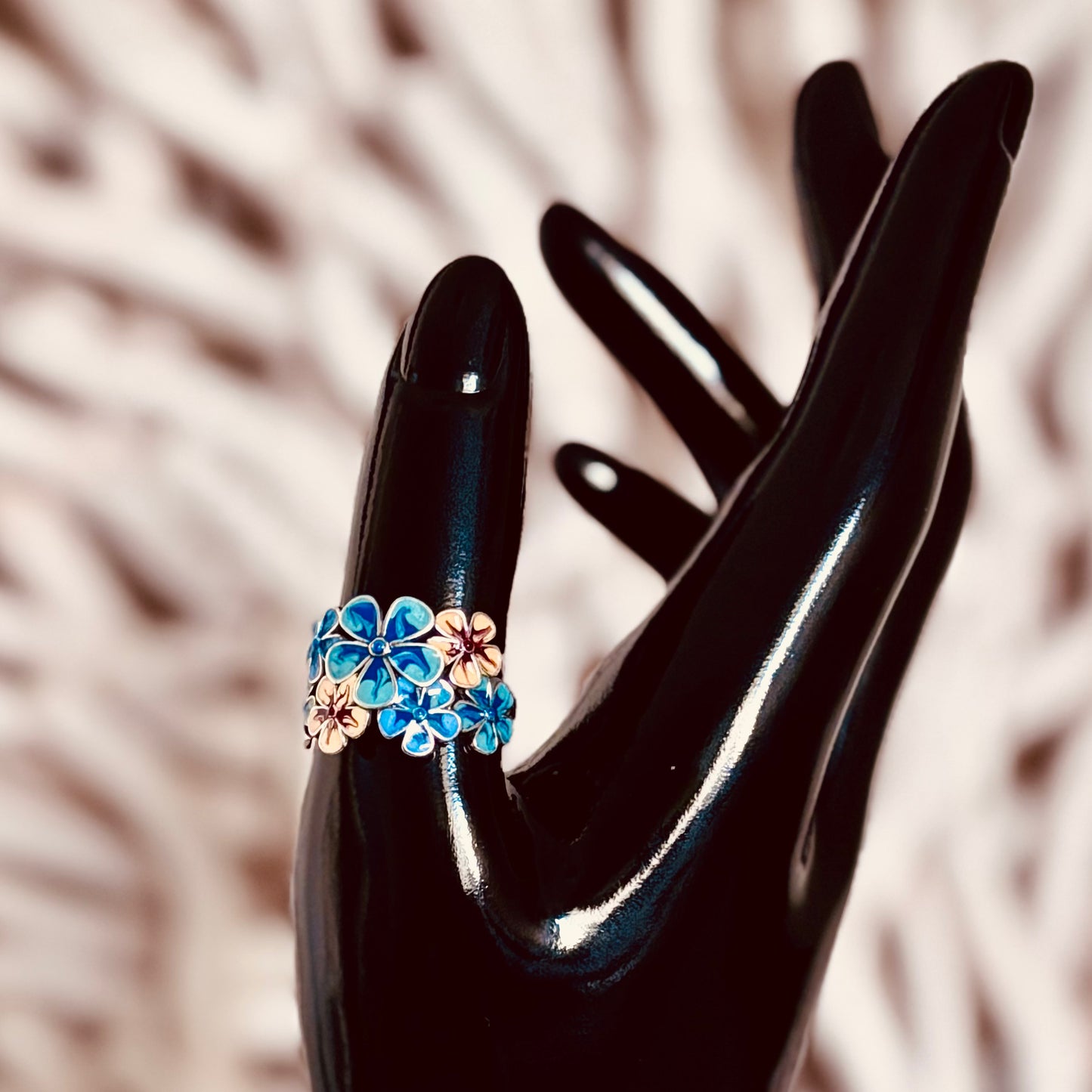 Floral Blossom Enamel Ring