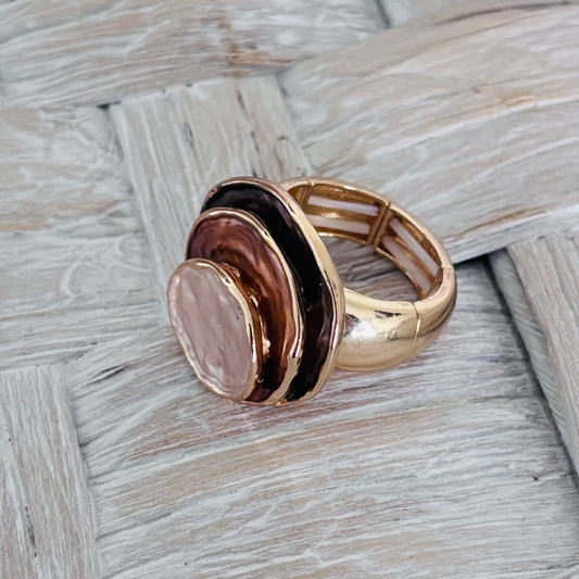Layered Metallic Statement Ring