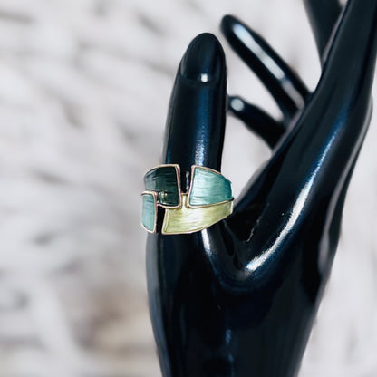 Bold Geometric Color-Block Ring