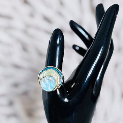 Elegant Layered Colour Block Ring