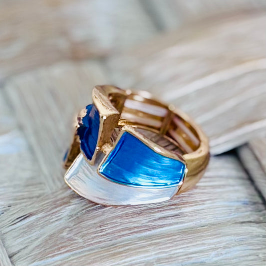 Bold Colour Block Geometric Ring