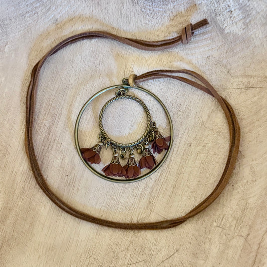 Wild Bloom Pendant – Rustic Florals & Earthy Layers