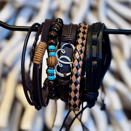 Heartland Leather Stack – Tribal Texture with a Hint of Love