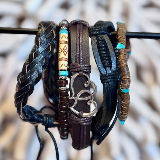 Desert Heart Leather Stack – Tribal Soul Meets Soft Edges