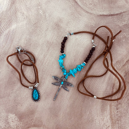 Turquoise Duo Necklace Set – Rustic & Bold