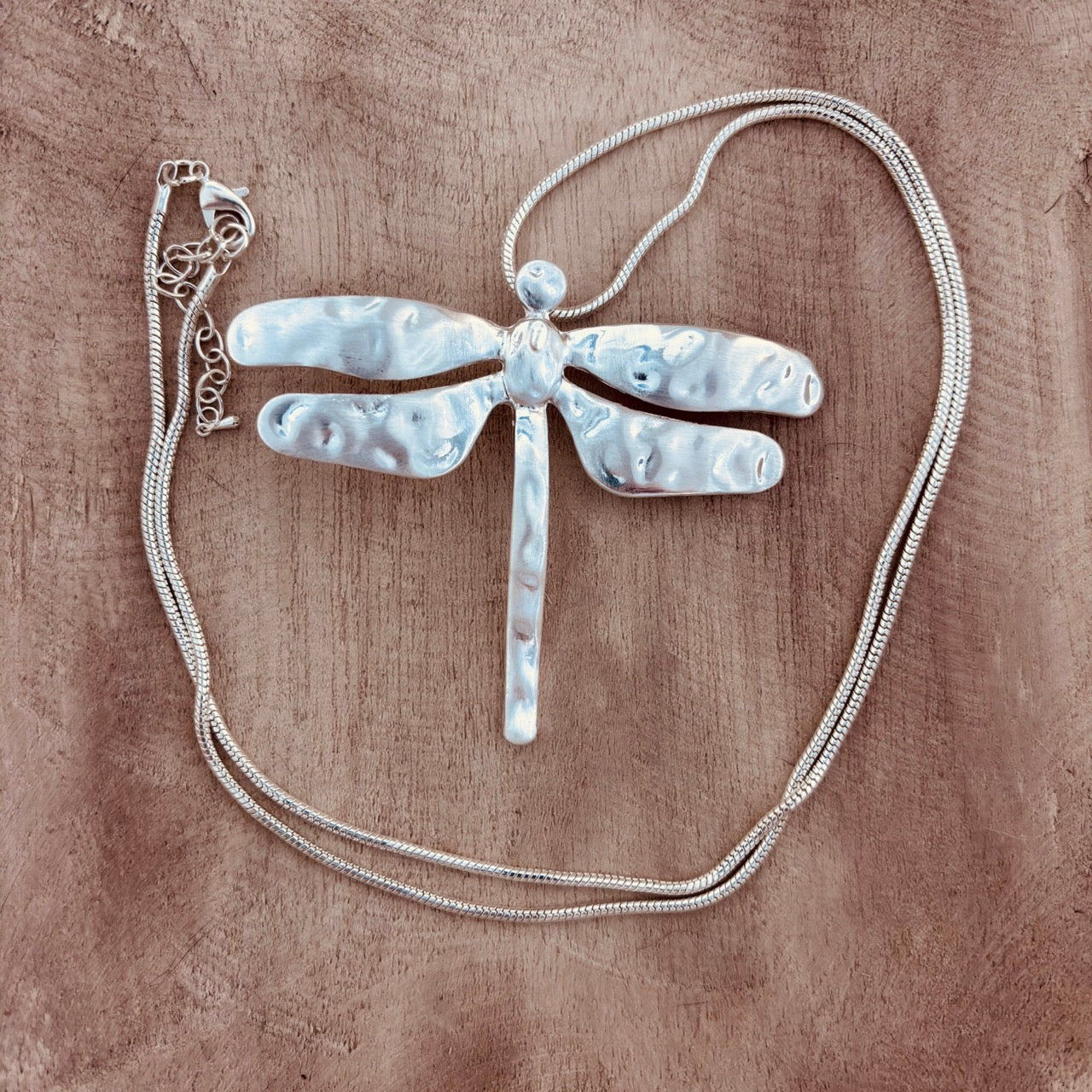 Silver Dragonfly Pendant Necklace – Bold & Artistic