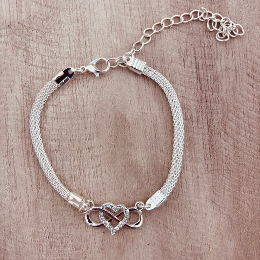 Infinity Heart Ankle Bracelet – Delicate & Sparkling