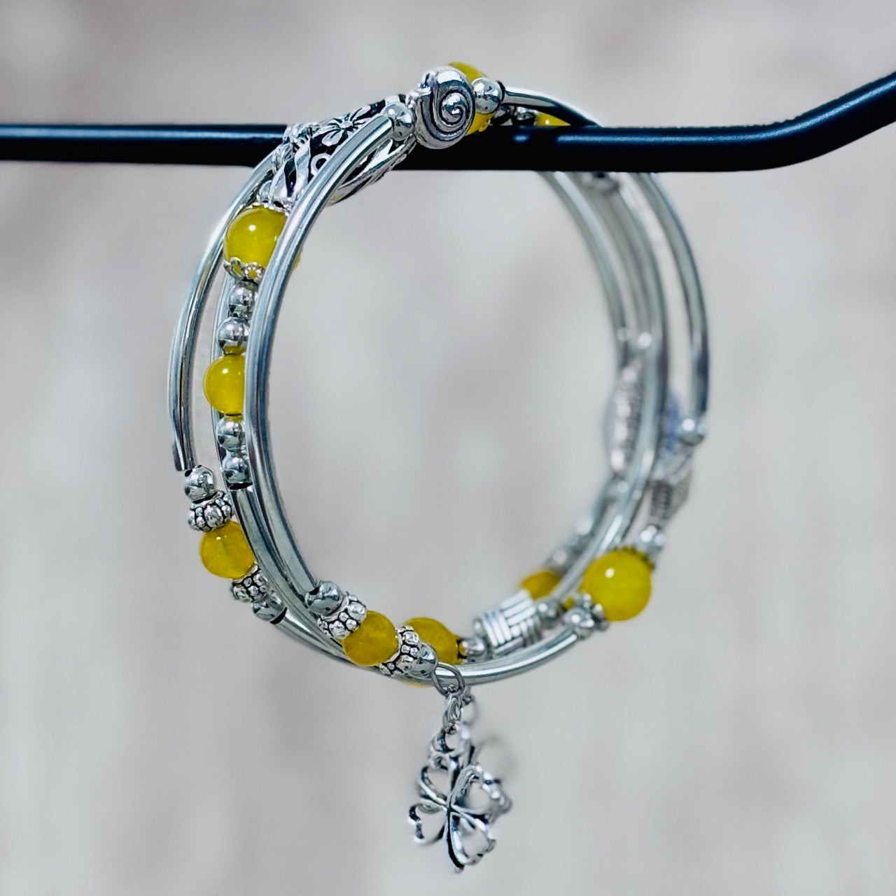 Yellow Charm Wrap Bracelet – Bright & Playful