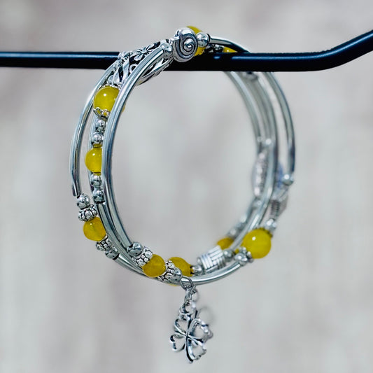 Yellow Charm Wrap Bracelet – Bright & Playful
