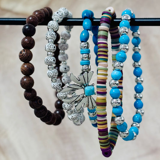 Southwest Sky Bracelet Set – Turquoise & Earthy Charm
