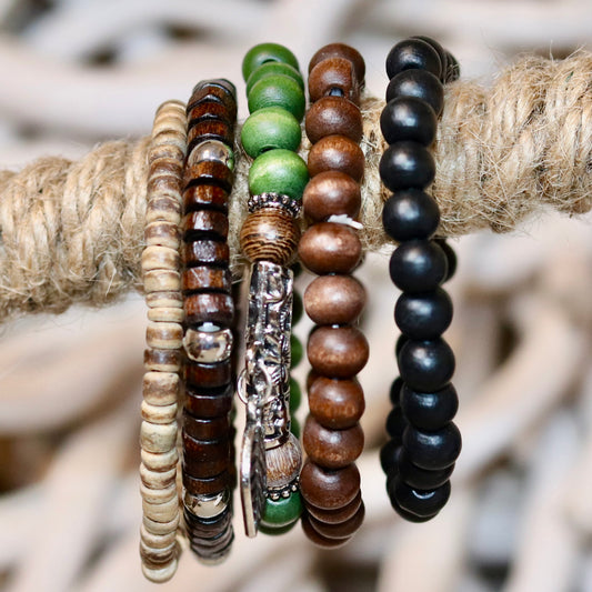 Moss & Timber Beaded Bracelet Stack – Balanced & Versatile