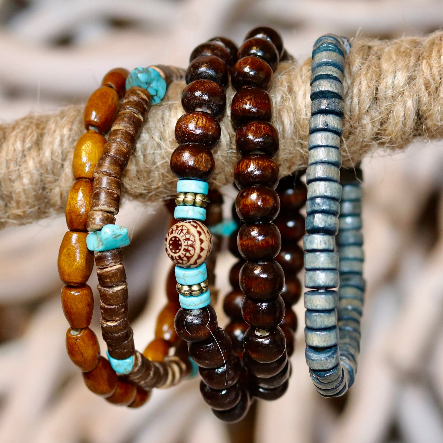 Beachcomber Beaded Bracelet Stack – Coastal & Earthy