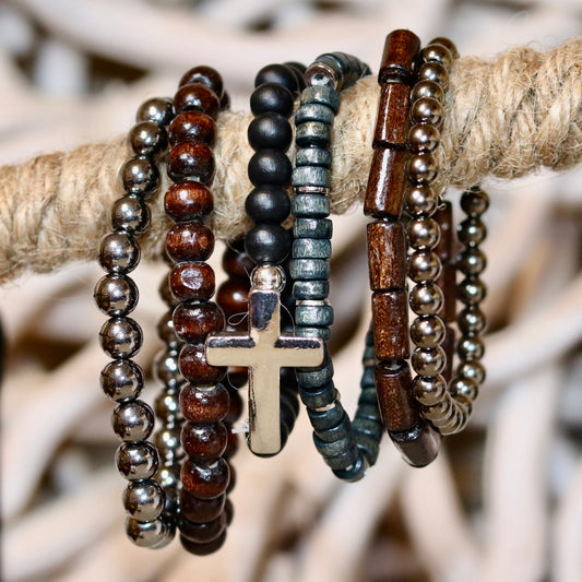 Urban Cross Bead Stack – Rugged & Refined
