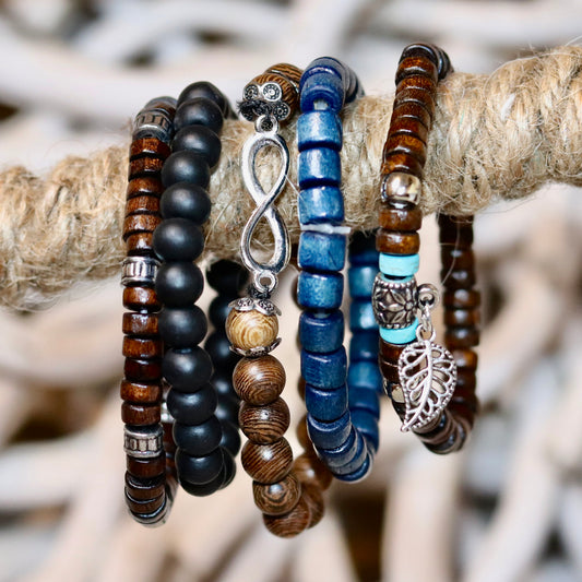 Eternal Tide Beaded Bracelet Stack – Infinite & Earthy