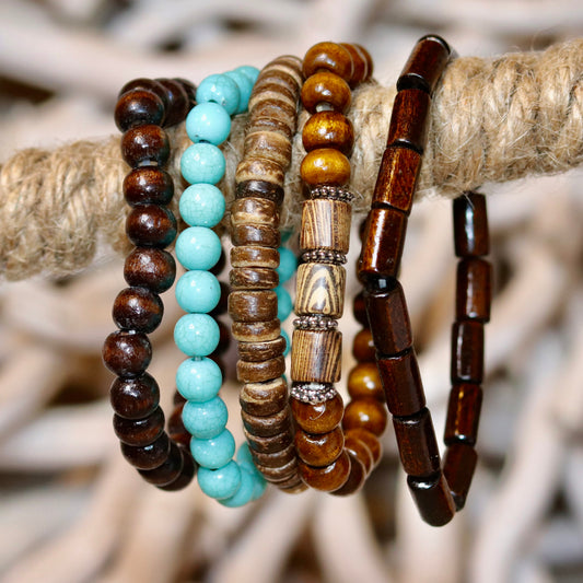 Oasis Dune Beaded Bracelet Stack – Warm & Tranquil