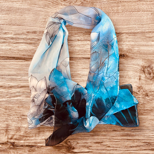 Ocean Breeze Silk Scarf – Calm & Flowing