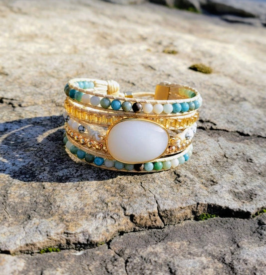Salt & Sky Wrap Bracelet – Ocean Hues in a Single Strand Statement