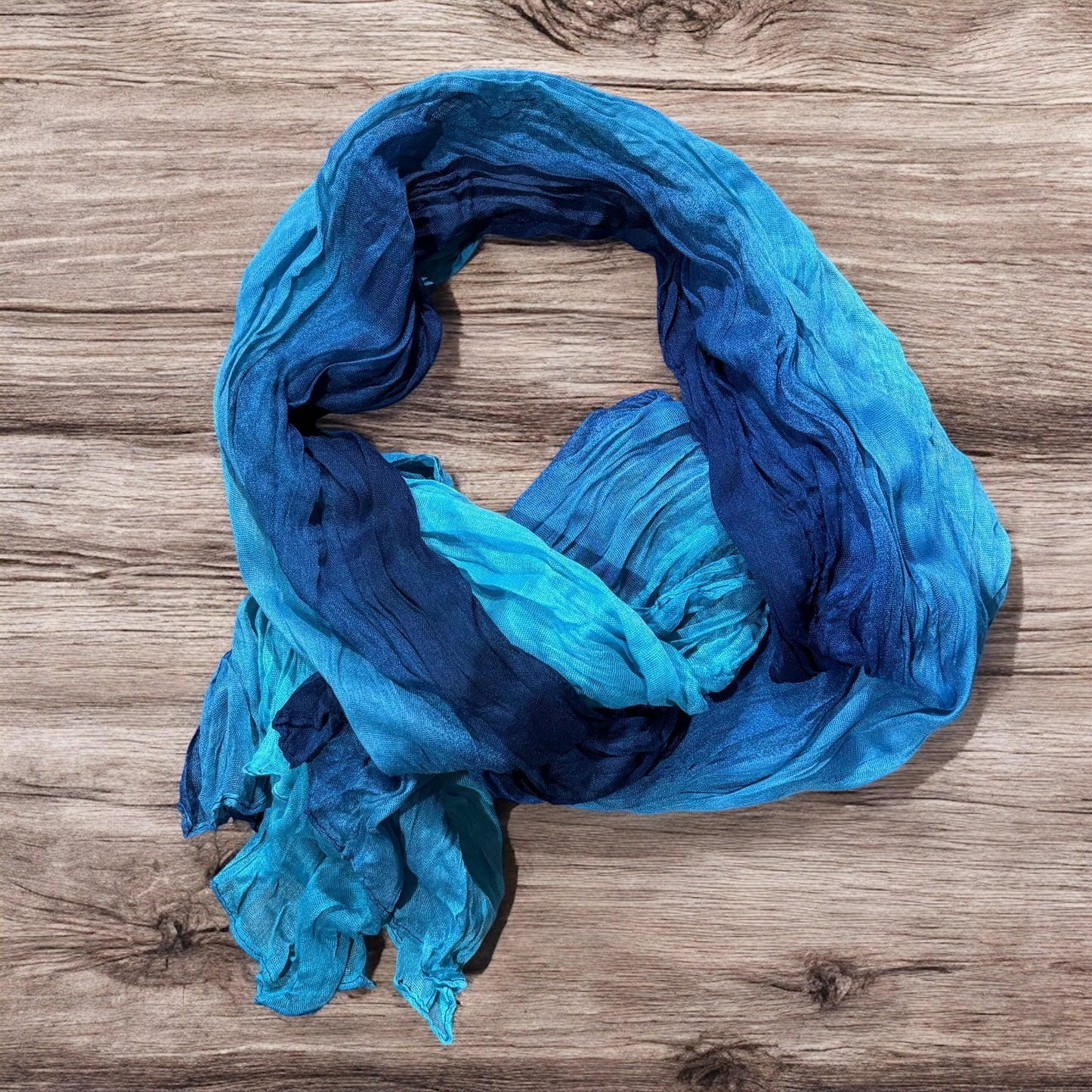 Ocean Blues Crinkle Scarf – Bold & Breezy