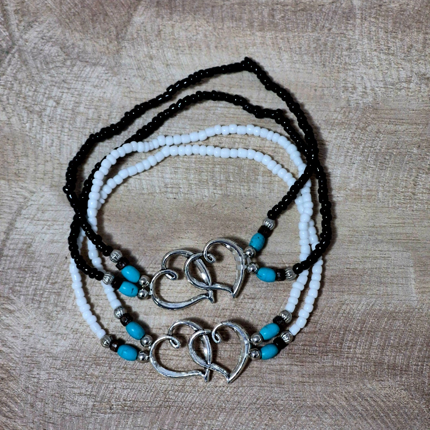 Kindred Hearts Anklet Duo – Connection, Calm & Coastal Charm