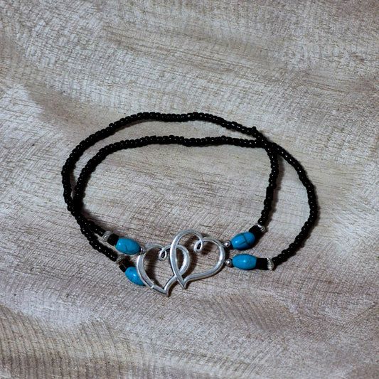 Turquoise Hearts Anklet – Coastal Soul & Free-Spirited Love