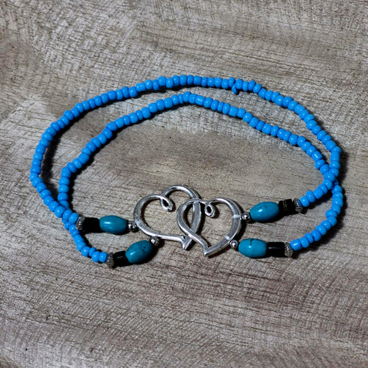 Turquoise Hearts Anklet – Coastal Soul & Free-Spirited Love